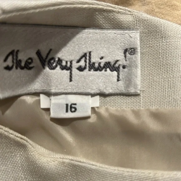 Vintage The Very Thing Tan Linen Look Short Sleeve Dress Plus Size 16 NWT - Picture 7 of 7